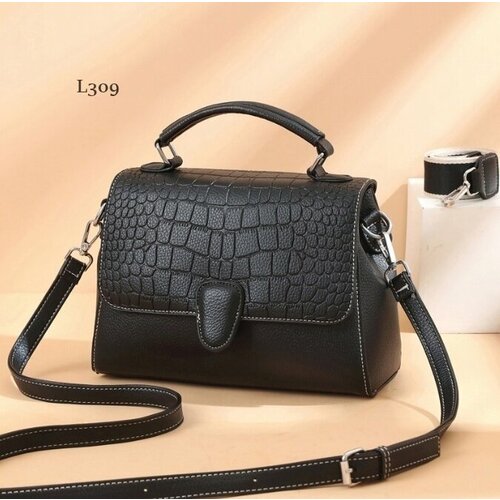 фото Сумка , фактура гладкая, под рептилию, черный style for you