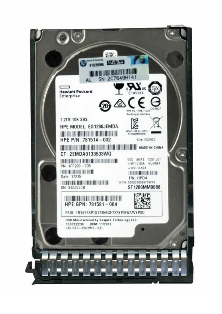 Оригинальный серверный жесткий диск 781514-002 HP G8-G10 1,2TB 10K 2.5 SAS