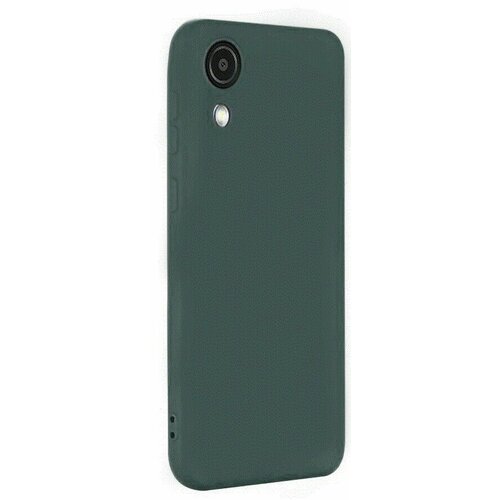 Силиконовая накладка без логотипа Silky soft-touch для Samsung A03 Core серо-зеленый