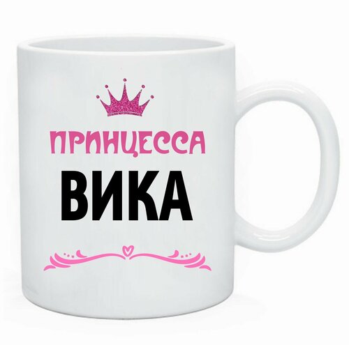 Именная кружка для девочки Принцесса Вика