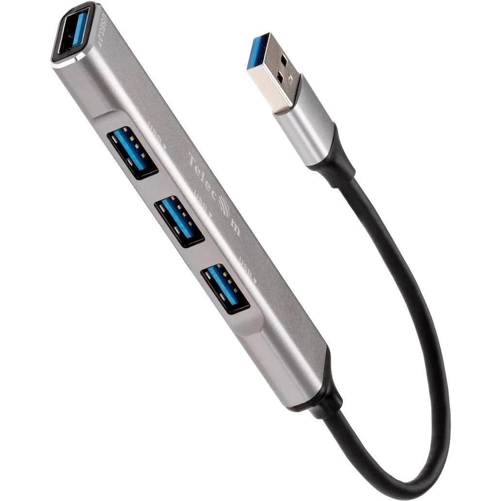 Переходник USB 3.0 -->USB3.0+3 USB2.0, Aluminum Shell, 0.2м Telecom <TA308U> VCOM Мультифункциональный хаб Telecom USB 3.0 M/USB 3.0 F/3 x USB 2.0 F (TA308U) - фото №12