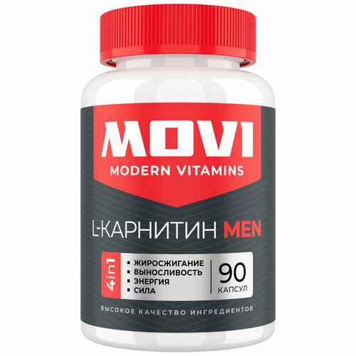 фото Movi l-карнитин тартрат для мужчин, 90 капсул, жиросжигатель спортивный для похудения для женщин и мужчин