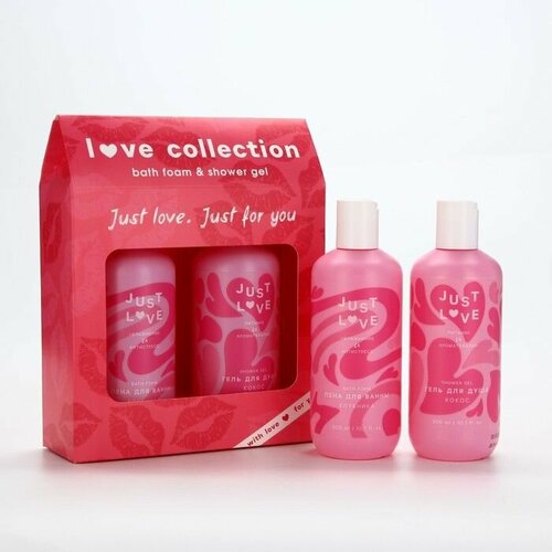 Подарочный набор Love collection, гель для душа, 300 мл и пена для ванны,300 мл чистое счастье гель для душа и пена для ванны love collection подарочный набор 2 х 300 мл аромат клубника и кокос