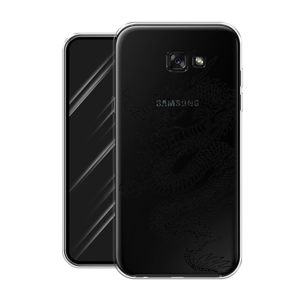 Силиконовый чехол на Samsung Galaxy A7 2017 / Самсунг Галакси A7 2017 "Большой китайский дракон", прозрачный