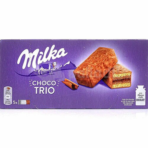 Пирожное бисквитное шоколадное Milka Choco Trio, 150 гр