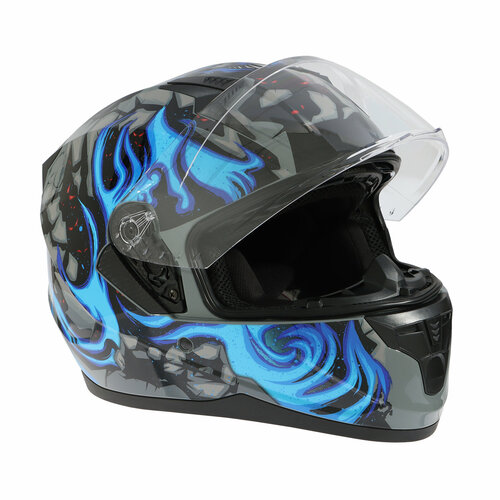 Шлем интеграл с двумя визорами, размер L, модель BLD-M67E, черно-синий 9845761