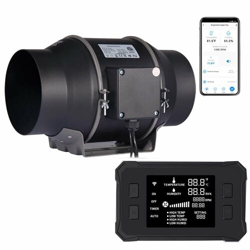 Премиум 2024 Умный WiFI тихий вытяжной-приточный канальный вентилятор 100мм до 360кубов silent бесшумный 1699900₽