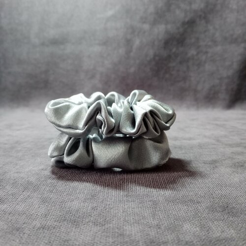 Резинки для волос узкие 2 штуки серебристый цвет