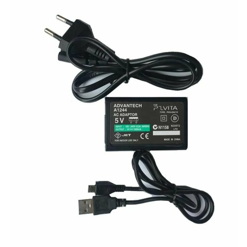 кабель передачи данных ps vita 1000 Зарядное устройство Adaptor220v-PSVita2000, черный