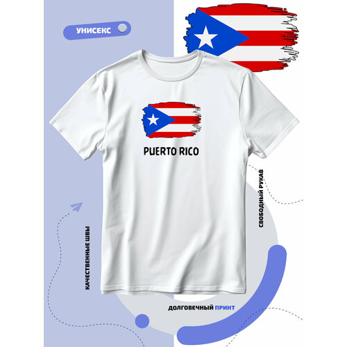фото Футболка с флагом пуэрто рико-puerto rico, размер l, белый smail-p