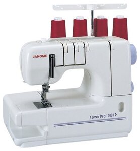 JANOME Швейная машина Janome/ 4-х ниточная, 3-х игольная распошивальная машина, регулятор дифференциальной подачи, регулировка давления лапки на ткань, цвет: белый