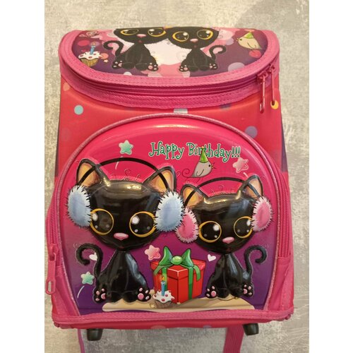 Рюкзак школьный розовый для девочки 1-8 класс котики printio рюкзак 3d винкс