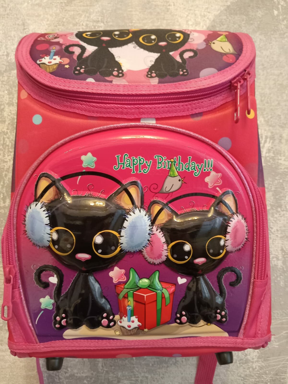 Рюкзак школьный розовый для девочки 1-8 класс котики
