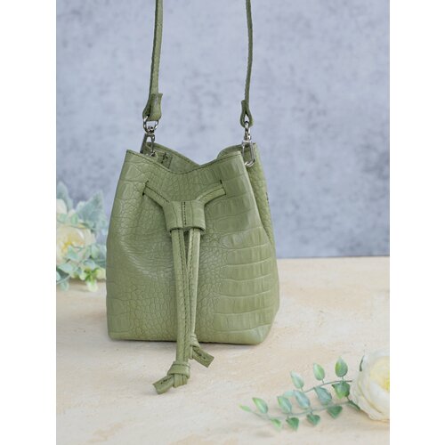 фото Сумка торба kis1, фактура тиснение, зеленый ип родионова ирина алексеевна