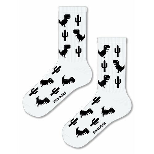 Носки MySocks, размер 36-43, белый simulated dinosaur cub model giant beast dragon tyrannosaurus rex double crown dinosaur platform hatching dinosaur manual