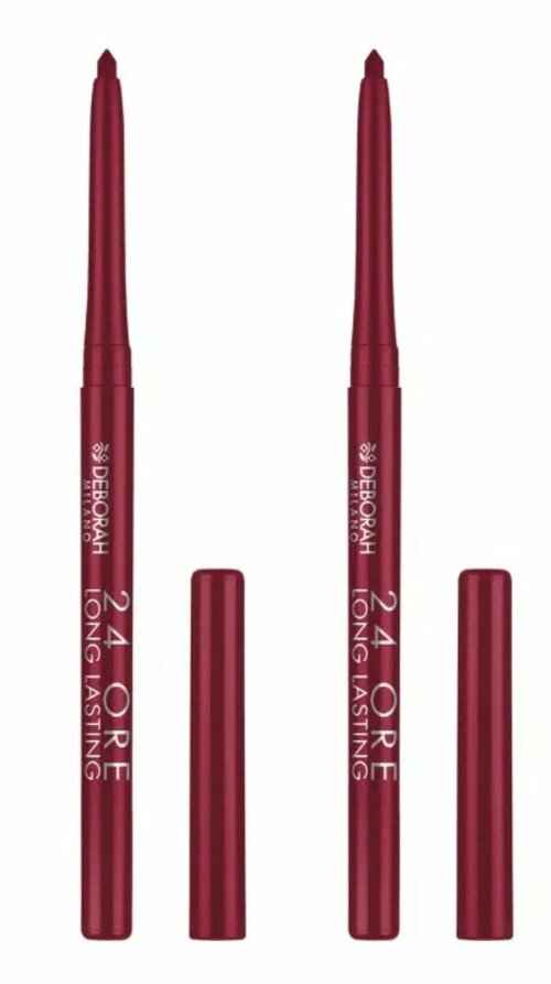 Карандаш для губ автоматический Deborah Milano, 24 Ore Long Lasting Lip Pencil, тон 03 Фиолетовый изюм, 0,4 гр, 2 шт