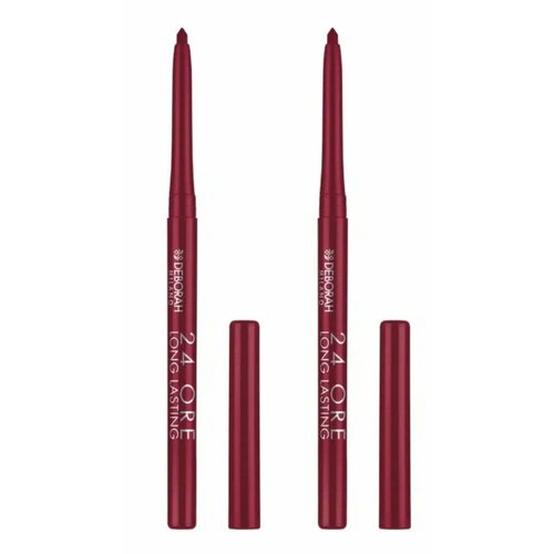 Карандаш для губ автоматический Deborah Milano, 24 Ore Long Lasting Lip Pencil, тон 03 Фиолетовый изюм, 0,4 гр, 2 шт