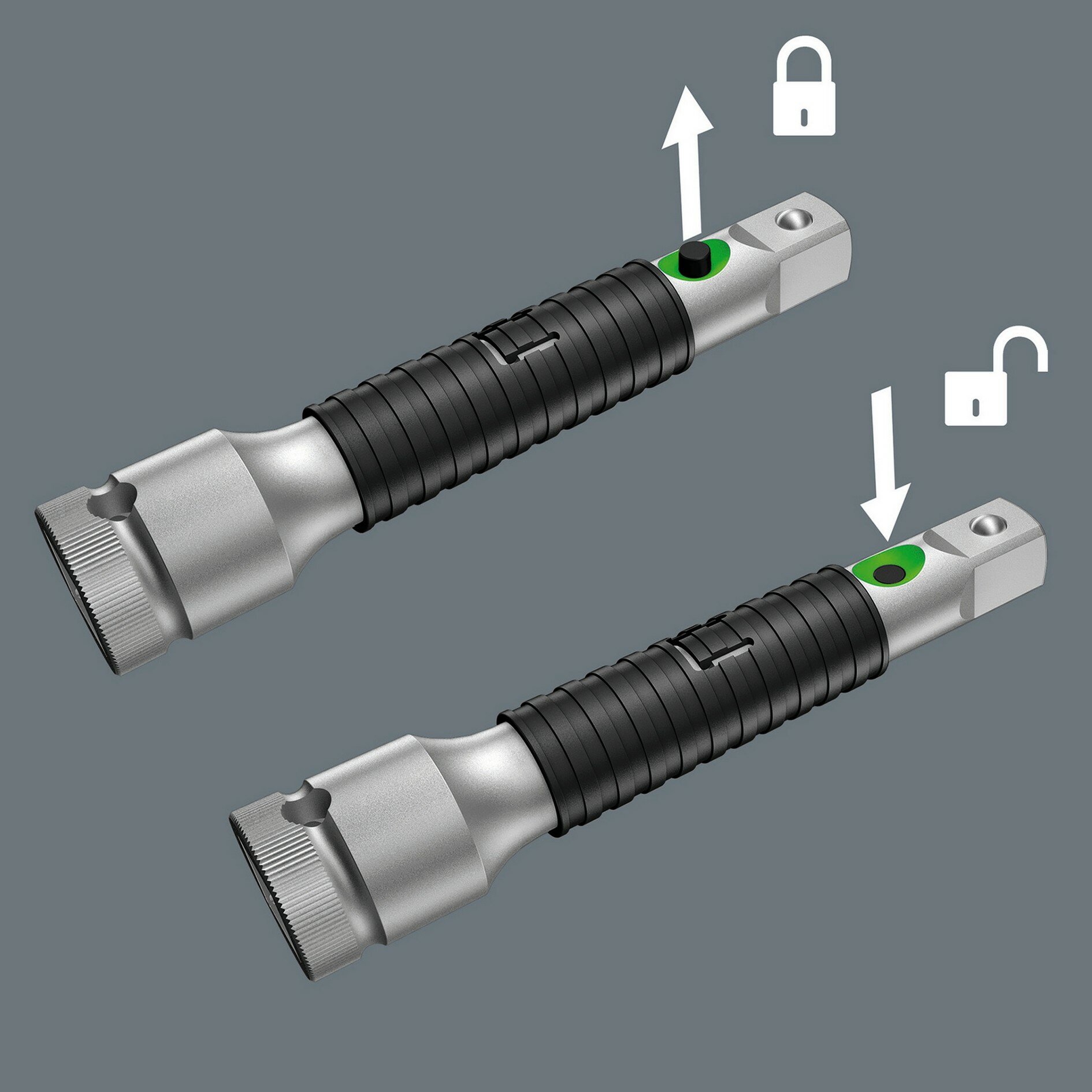 8796 SC Zyklop Удлинитель со стопором "flexible-lock" и гильзой свободного хода 1/2" x 125 мм Wera WE-003642