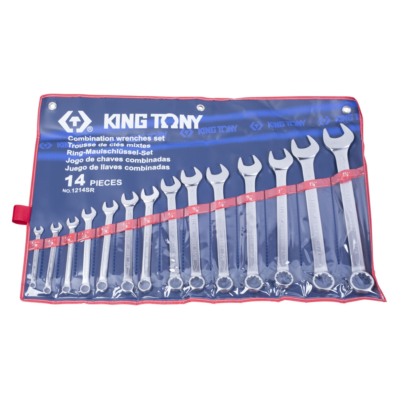 Набор комбинированных ключей, 5/16"-1-1/4", 14 предметов KING TONY 1214SR