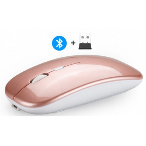 Перезаряжаемая Беспроводная Bluetooth-мышь, PEARL. розовое золото