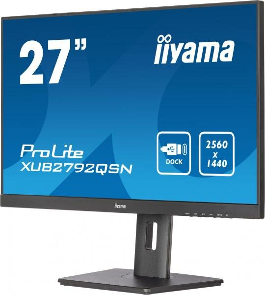 Монитор Iiyama 27 ProLite XUB2792QSN-B5 черный IPS LED 4ms 16:9 HDMI M/M матовая HAS Piv 350cd 178гр/178гр 2560x1440 75Hz DP WQ USB 6.8кг