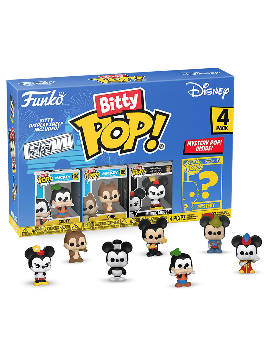 Фигурка Funko Bitty POP! Disney S4 Goofy+Chip+Minnie Mouse+Mystery (1 of 4) 4PK 71322