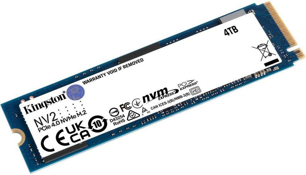 Накопитель SSD Kingston PCI-E 4.0 x4 4TB SNV2S/4000G NV2 M.2 2280 — фото 1