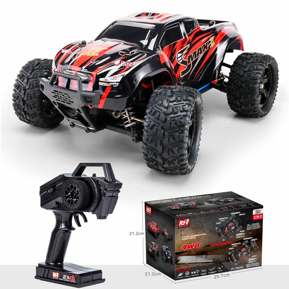 Радиоуправляемая машина монстр Remo Hobby Smax 4WD RH1631 Red, масштаб 1:16, 29 см, Красный