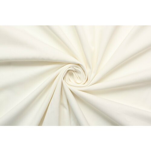 Ткань Хлопок-джинс сатин стрейч молочно-белый, плотный, 470 г/пм, ш136см, 0,5 м