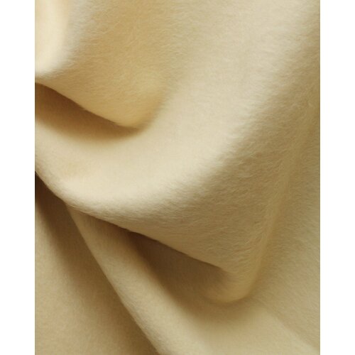 Ткань пальтовая, молочно-кремовая шерсть на хлопковой основе, ш160см, 0,5 м
