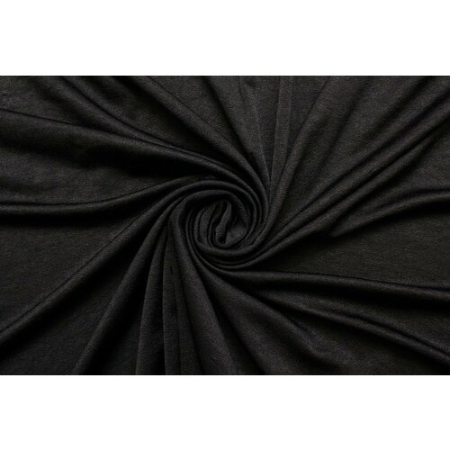 Ткань Трикотаж-стрейч чёрный, средней плотности, ш146см, 0,5 м