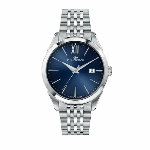 наручные часы philip watch roma r8253217508 золотой Наручные часы PHILIP WATCH Roma R8253217002, серебряный, синий