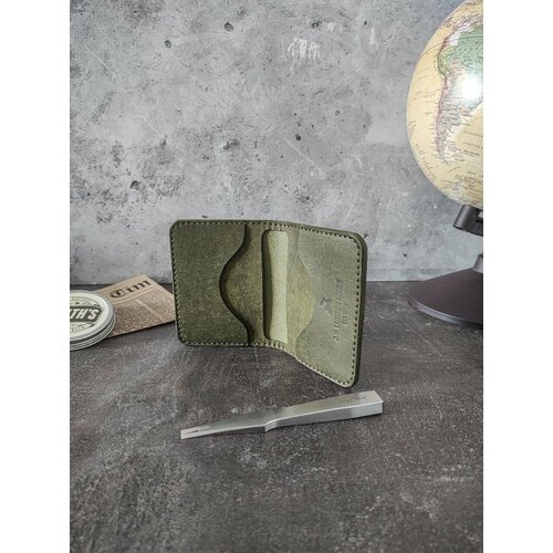 фото Кошелек j.n. leather goods, фактура гладкая, зеленый