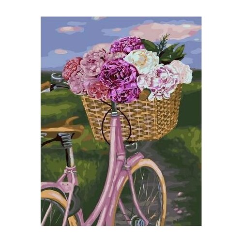 Велосипед с корзиной цветов