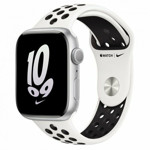 Apple Watch Series 8 45 mm серебристый алюминий Summit whiteblack Nike sport band размер ML MP6T3 4567000₽