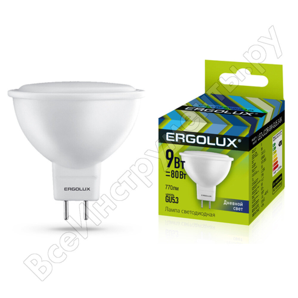 Ergolux LED-JCDR-9W-GU5.3-6K Эл. лампа светодиодная JCDR 9Вт GU5.3 6500K 172-265В 13626