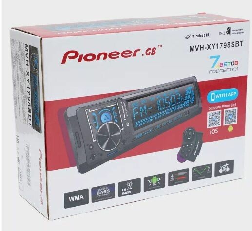 Автомагнитола/ Магнитола 1 Din с Bluetooth AUX/ Pioneer GB MVH-XY1798SBT