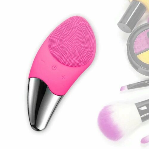 Щеточка массажер для лица силиконовая умывание и вибромассаж розовый цвет 49000₽