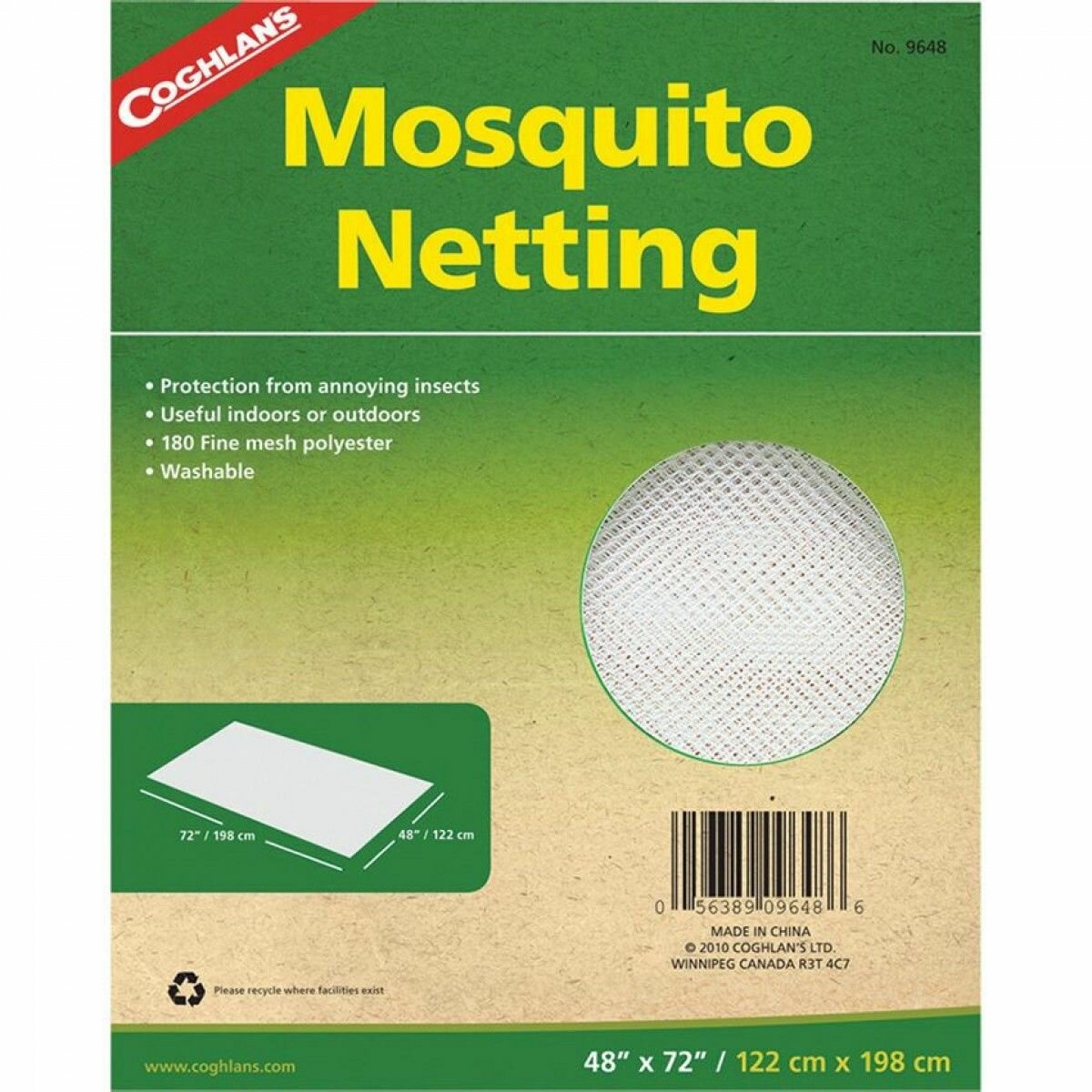 Туристическая походная антимоскитная сеть Coghlans Mosquito Netting (белый)