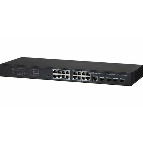 DAHUA DH-PFS4420-16GT-240 16-портовый гигабитный управляемый коммутатор с PoE уровня L2, 16xRJ45 1Gb, 4xSFP 1Gb коммутатор dahua dh pfs4218 16gt 190