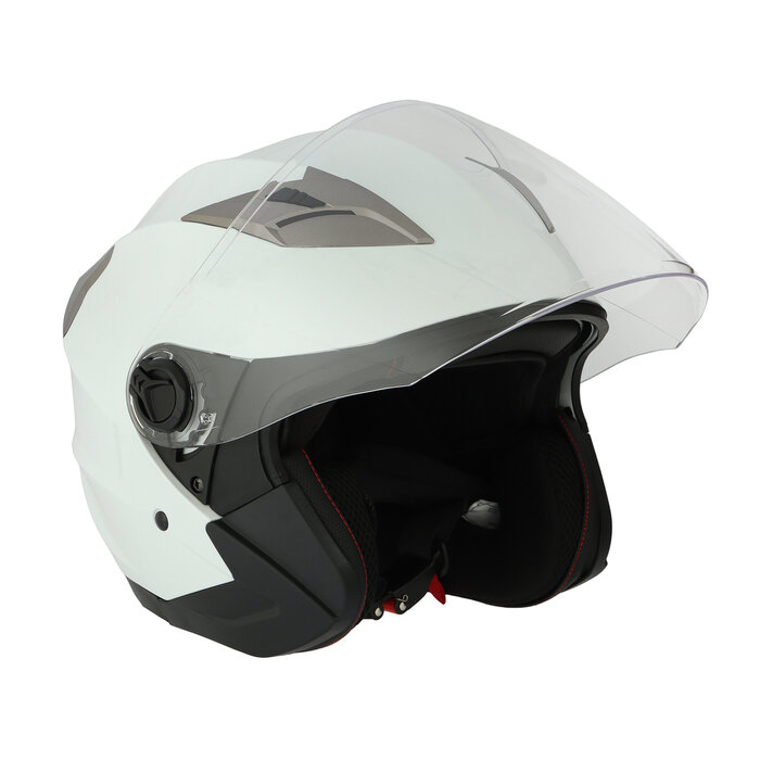 Шлем открытый с двумя визорами, размер L, модель - BLD-708E, белый глянцевый 9845817