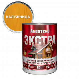 Защитно-декоративное покрытие для дерева акватекс экстра алкидное, полуглянцевое, калужница 0,8л