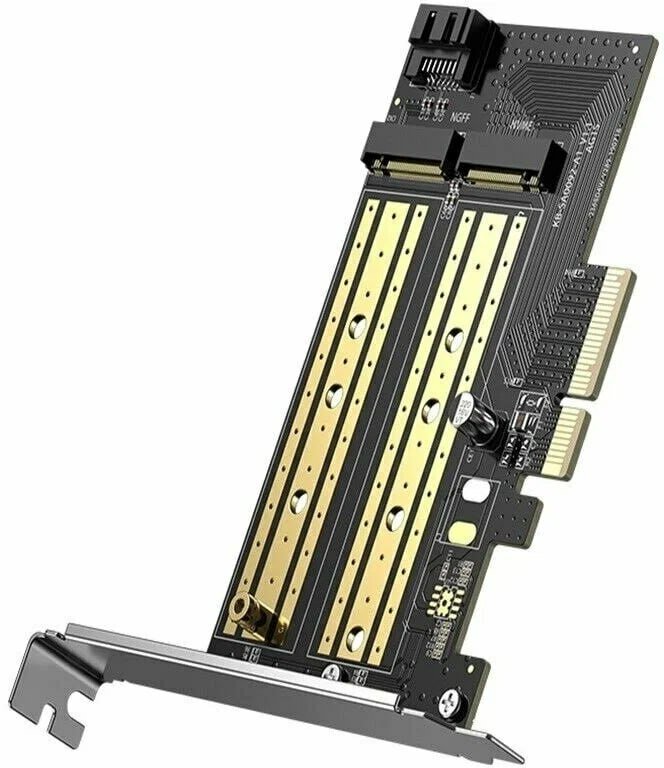 Плата расширения UGREEN CM302 (70504) M.2 M-Key + M.2 B-Key to PCI-E 3.0 4 Expansion Card. Цвет: черный