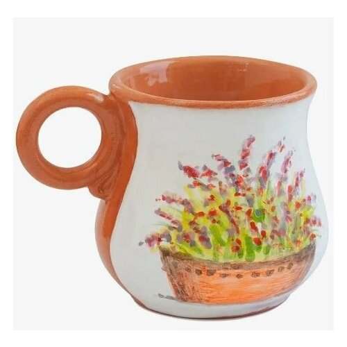 Чашка керамическая авторская Корзина цветов 100 мл 550₽