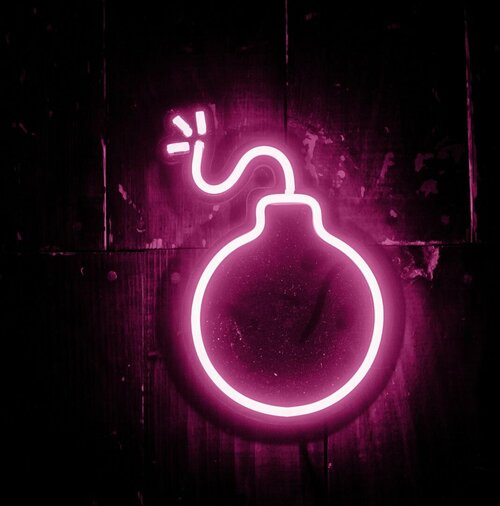 Неоновый светильник Elmarto Бомбочка, 20х20 см, розовый