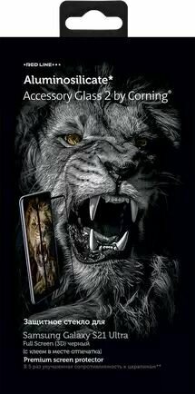 фото Защитное стекло Red Line Corning Full Screen для Samsung Galaxy S21 Ultra 3D Black