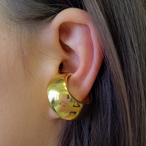 Моносерьга, размер 30 мм, золотой