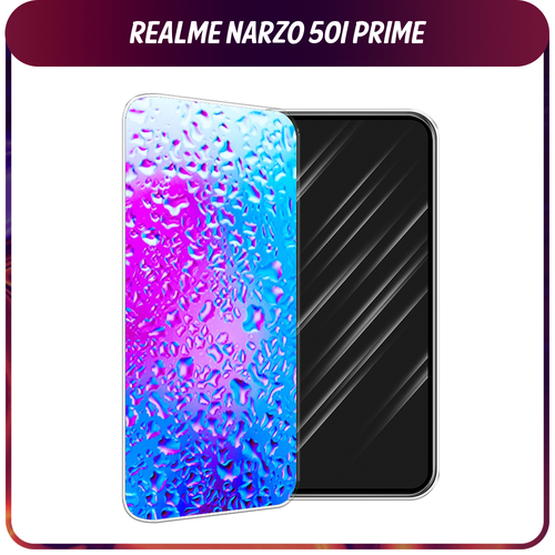Силиконовый чехол на Realme Narzo 50i Prime / Реалми Нарзо 50i Прайм Капли на стекле силиконовый чехол на realme narzo 50i prime реалми нарзо 50i прайм санкт петербург коллаж прозрачный