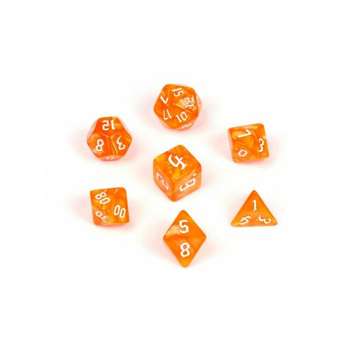 Набор кубиков Dungeons and Dragons ДнД, янтарь, 7 шт оранжевый