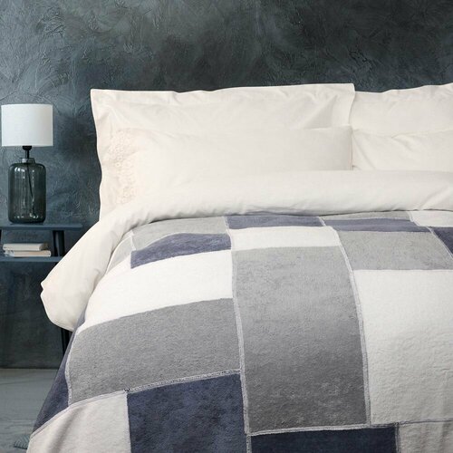 BY COLLECTION Покрывало махровое 150х200см 100 хлопок серый 8432₽